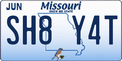 MO license plate SH8Y4T