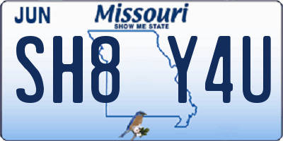MO license plate SH8Y4U