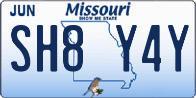 MO license plate SH8Y4Y
