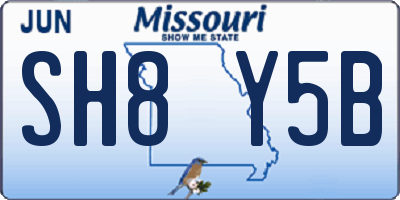 MO license plate SH8Y5B