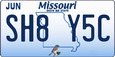 MO license plate SH8Y5C