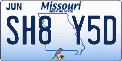 MO license plate SH8Y5D