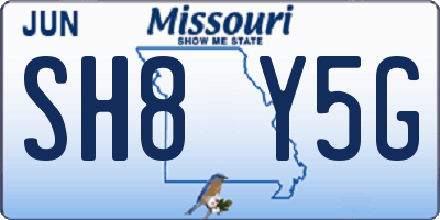 MO license plate SH8Y5G