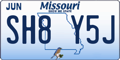 MO license plate SH8Y5J