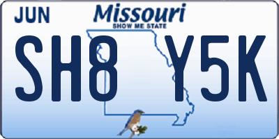 MO license plate SH8Y5K