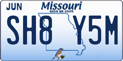 MO license plate SH8Y5M