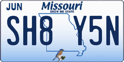 MO license plate SH8Y5N