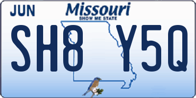 MO license plate SH8Y5Q