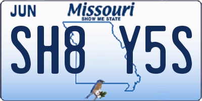 MO license plate SH8Y5S