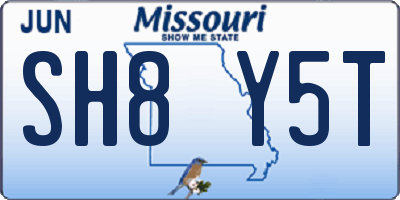 MO license plate SH8Y5T