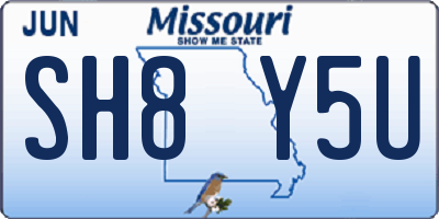 MO license plate SH8Y5U