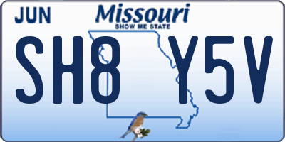 MO license plate SH8Y5V