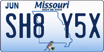 MO license plate SH8Y5X