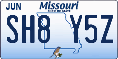 MO license plate SH8Y5Z