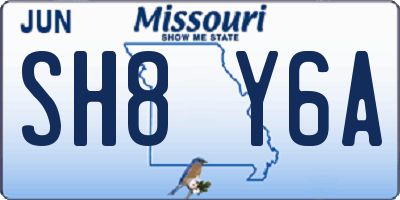 MO license plate SH8Y6A