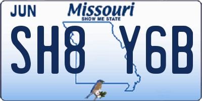 MO license plate SH8Y6B