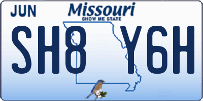 MO license plate SH8Y6H