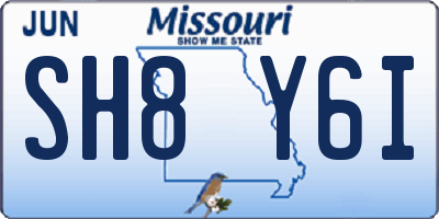 MO license plate SH8Y6I