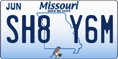 MO license plate SH8Y6M