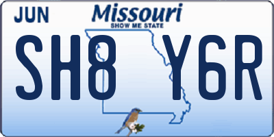 MO license plate SH8Y6R