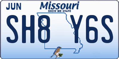 MO license plate SH8Y6S