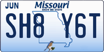 MO license plate SH8Y6T