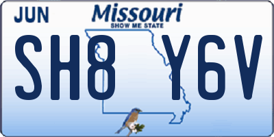MO license plate SH8Y6V