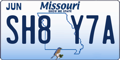 MO license plate SH8Y7A