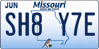 MO license plate SH8Y7E