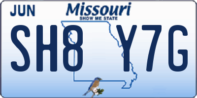 MO license plate SH8Y7G