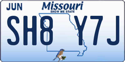 MO license plate SH8Y7J
