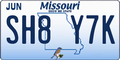 MO license plate SH8Y7K