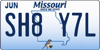 MO license plate SH8Y7L