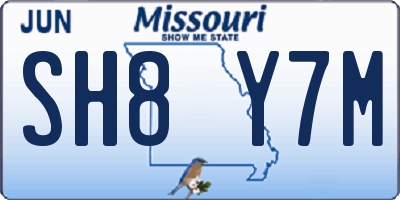 MO license plate SH8Y7M