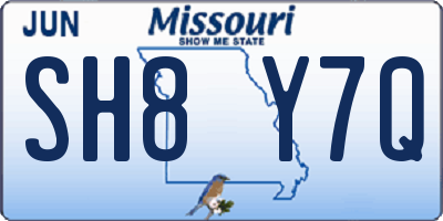 MO license plate SH8Y7Q