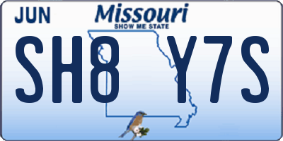 MO license plate SH8Y7S
