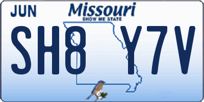 MO license plate SH8Y7V