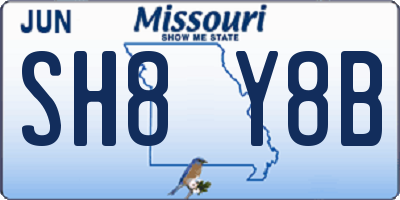 MO license plate SH8Y8B