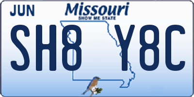 MO license plate SH8Y8C