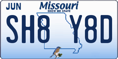 MO license plate SH8Y8D
