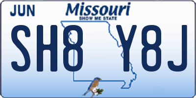 MO license plate SH8Y8J