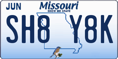 MO license plate SH8Y8K
