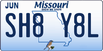 MO license plate SH8Y8L