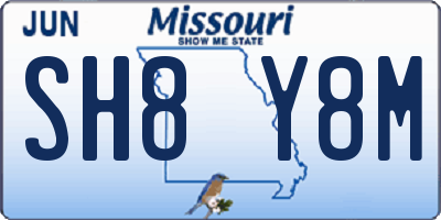 MO license plate SH8Y8M