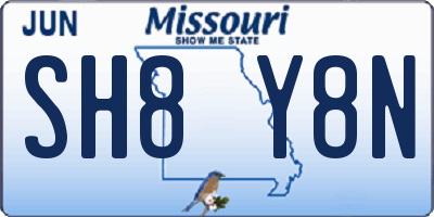 MO license plate SH8Y8N