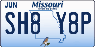 MO license plate SH8Y8P