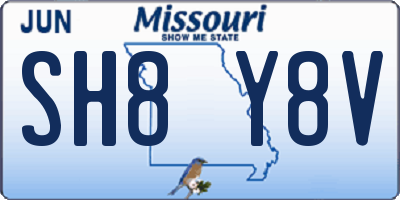 MO license plate SH8Y8V