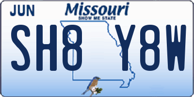 MO license plate SH8Y8W