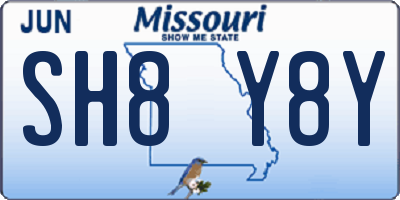 MO license plate SH8Y8Y