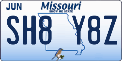 MO license plate SH8Y8Z